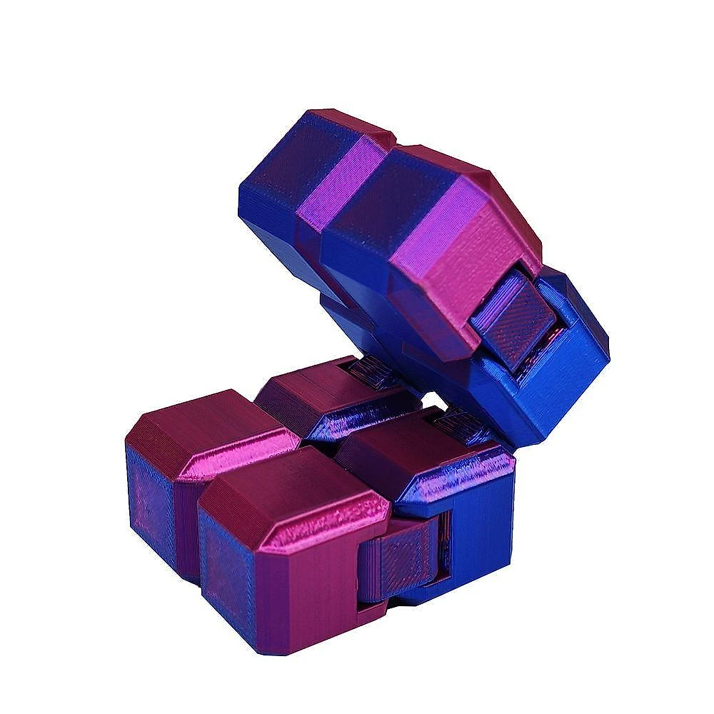 Fidget Cube Infinity 3D Anti Estresse com Movimentos Contínuos Bicolor Infinity Cube