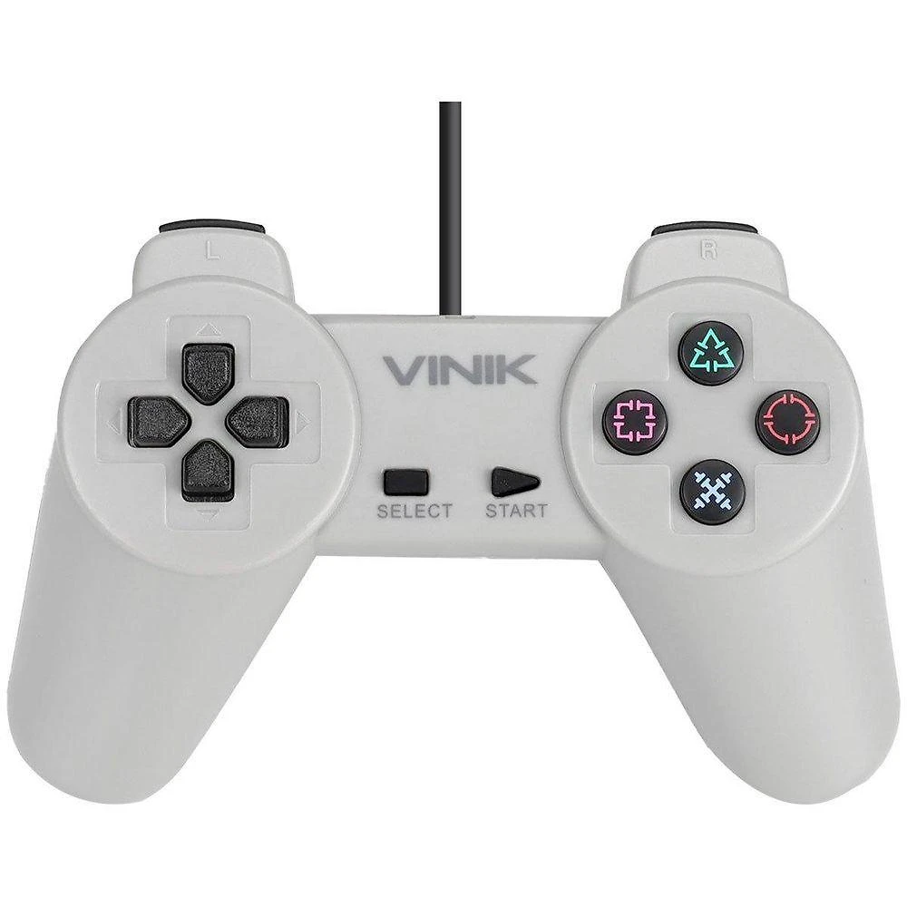 Controle Pc Usb Ps1/playstation 1 Cinza - Retrô - Vinik Play