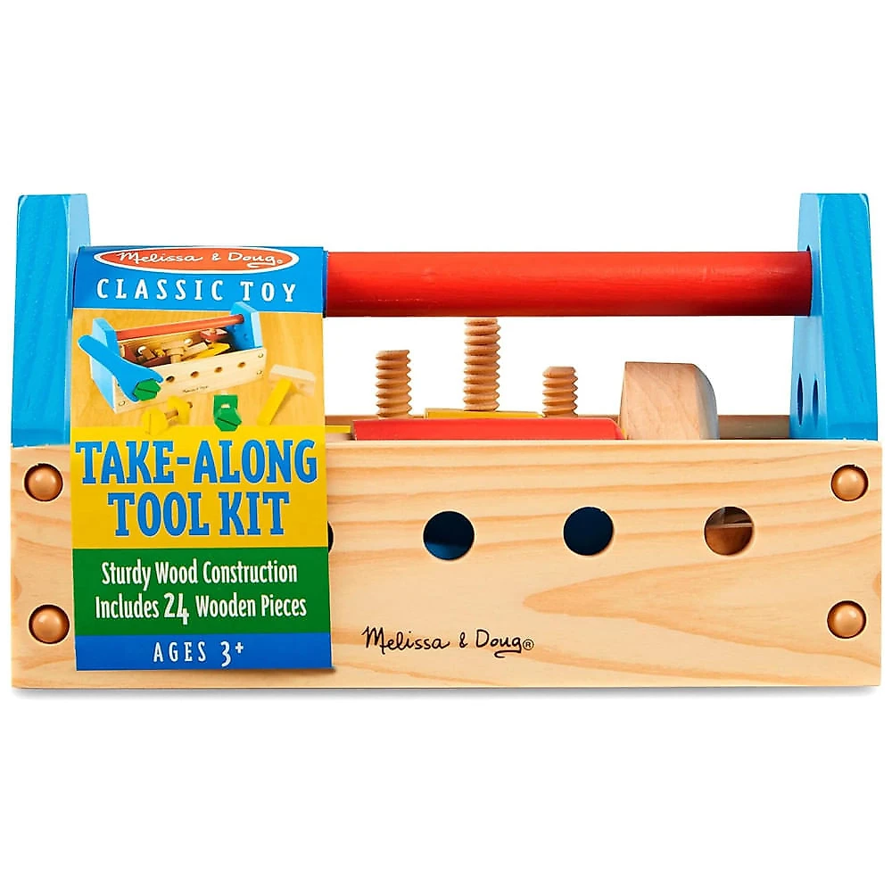 Kit Ferramentas de Construção em Madeira com 24 Peças para Crianças Acima de 3 Anos, Melissa & Doug