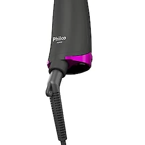 Escova Rotativa Philco PER02 1300W Íons Tourmaline Revestimento Cerâmico Bivolt Preta