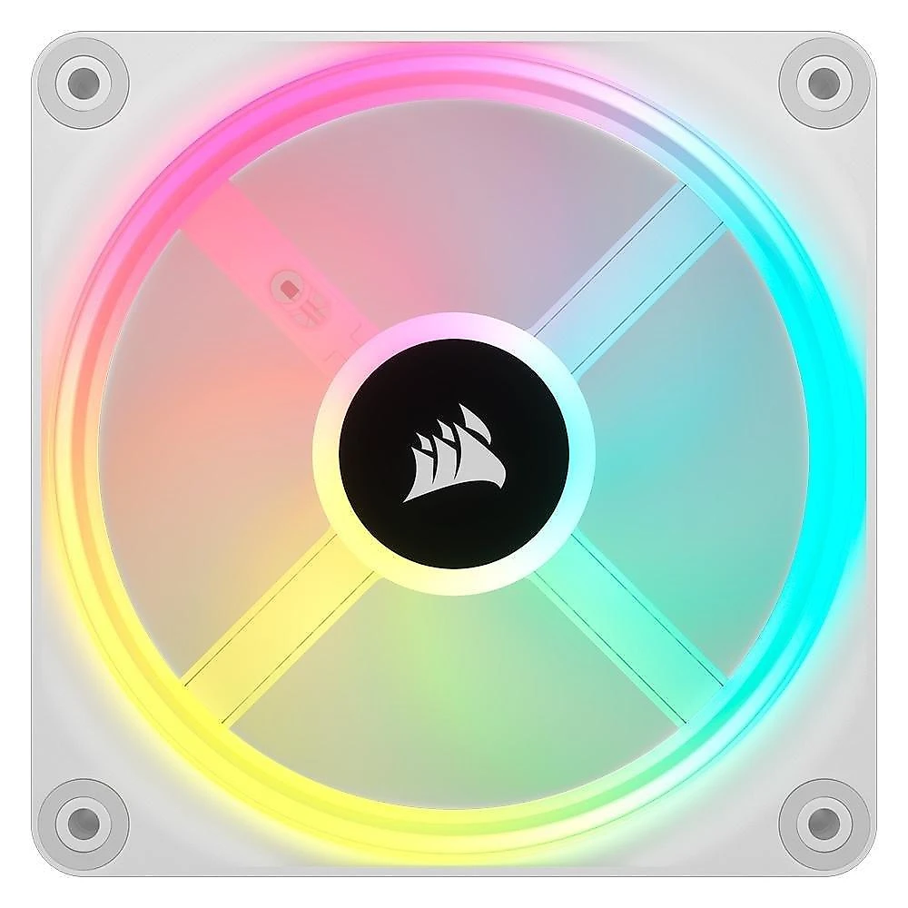 Kit Com 3 Ventoinhas Corsair iCUE LINK QX120, 120mm, RGB, Branco - CO-9051006-WW