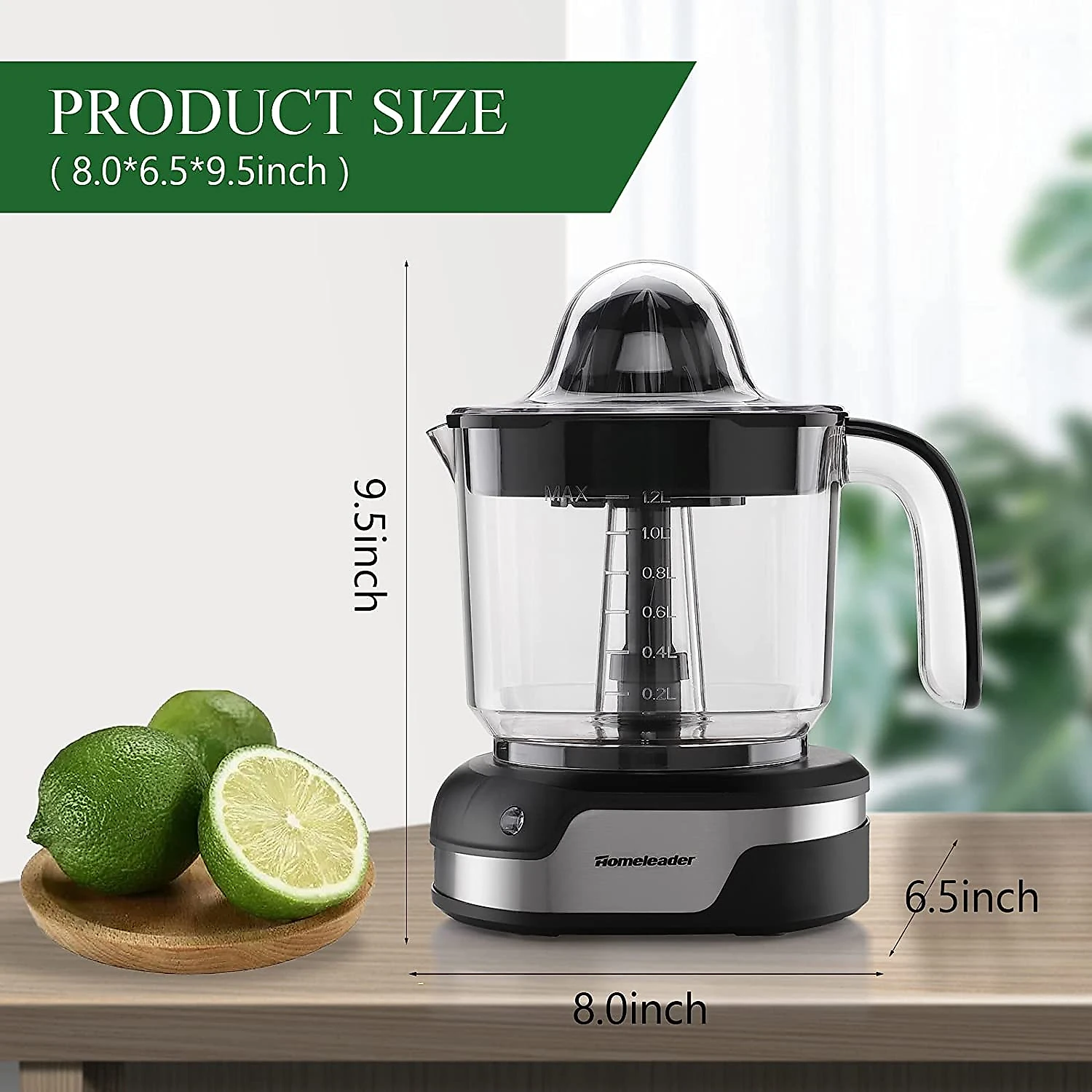 Homeleader K37014 Espremedor Elétrico 12L para Laranja e Limão em Aço Inoxidável 40W110V Preto