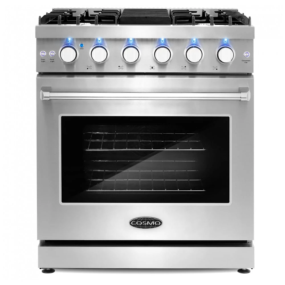 Fogão a Gás COSMO COS-EPGR304 Inox 76 cm 5 Queimadores Forno Convecção 127 L 120V