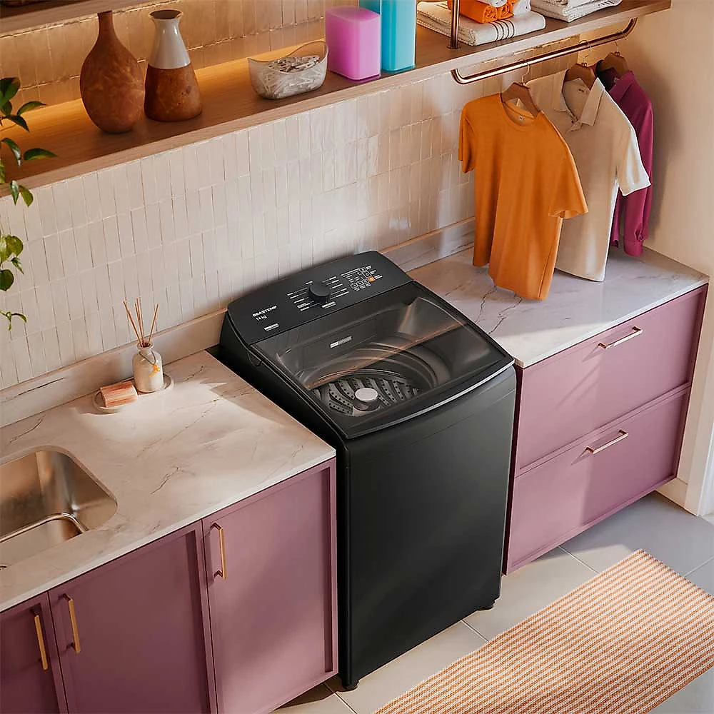 Lavadora de Roupas Brastemp 14Kg Cinza Platinum com 12 Programas de Lavagem com Smart Sensor e Reduzir Tempo - BWJ14A9 110