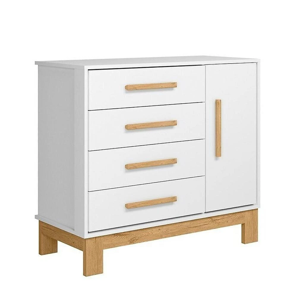Quarto para Bebê Completo com Guarda-roupa, Berço e Cômoda Slim Branco Acetinado
