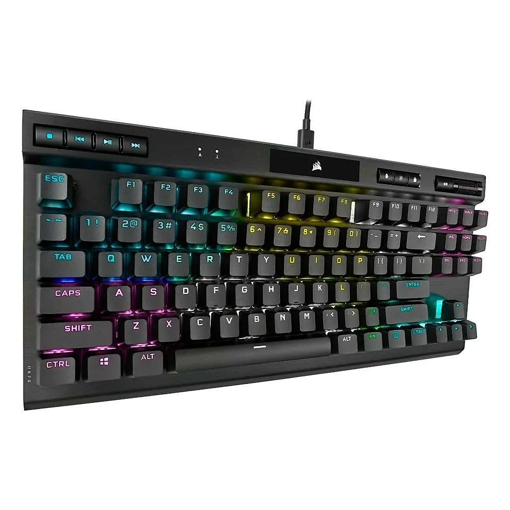 Teclado Mecânico Gamer Corsair K70 RGB, TKL Champion Series, Corsair OPX, Preto PBT Keycaps, Anti-Ghosting, US - CH-911901A-NA