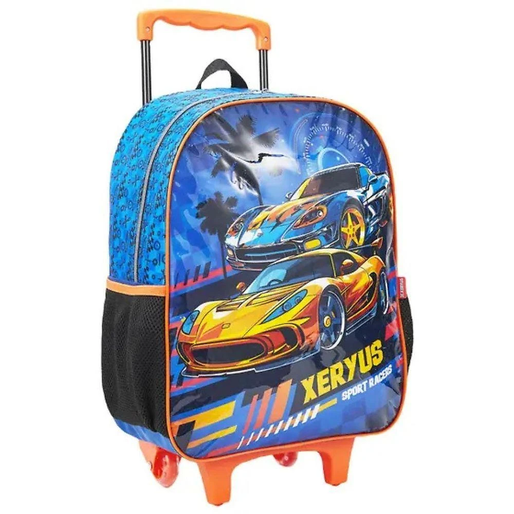 Kit Mochila Rodinhas Sport Racers Carros Lancheira Estojo Infantil Escolar Xeryus