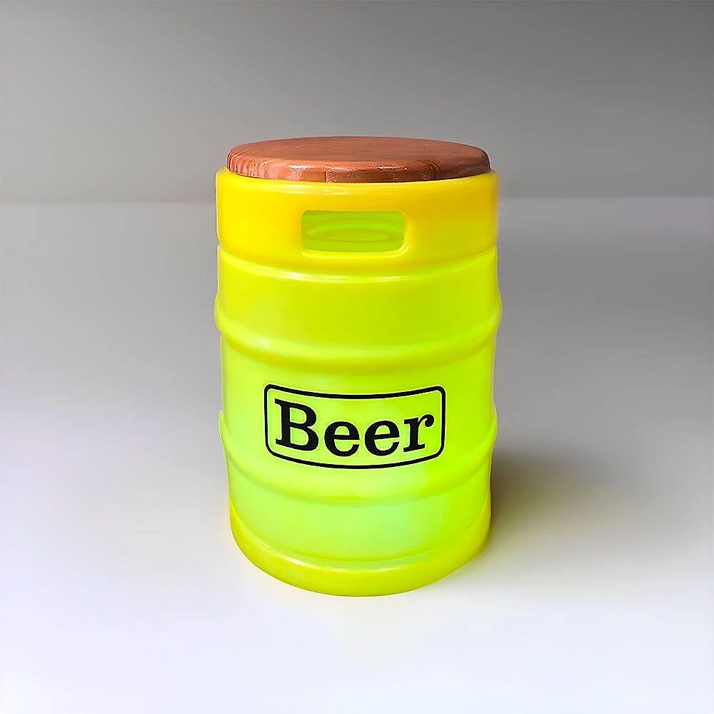Banco com Luminária Beer Barrel Amarelo Tpc com Iluminação Funcional e Design Moderno Amarelo webcontinental-7899894631833
