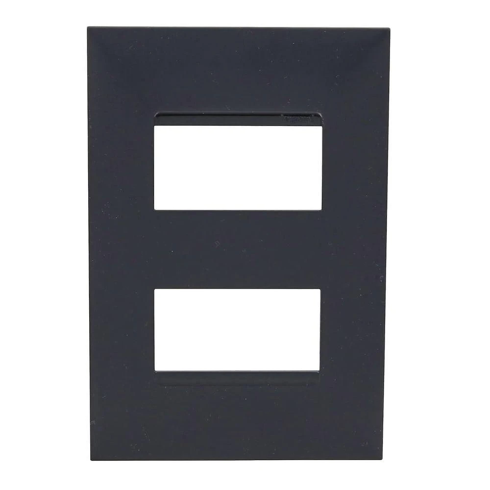 Placa 2 Postos Separados 4x2 Preta 618506pt