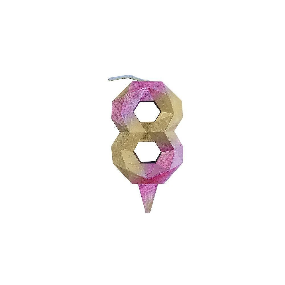 Vela De Aniversário Diamante Rosa E Dourada Modelo 4