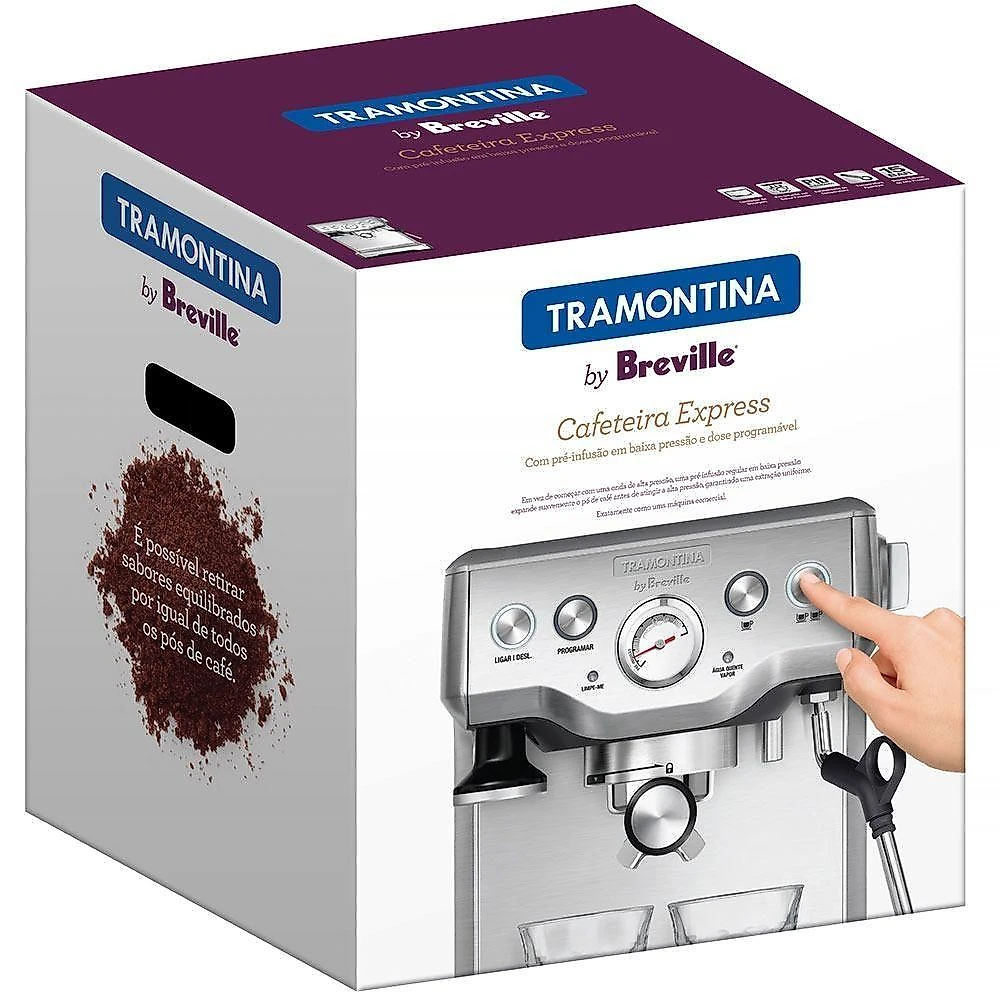 Cafeteira Tramontina By Breville Express 1,8 Litros Em Aço Inox Prata 110v 69065011