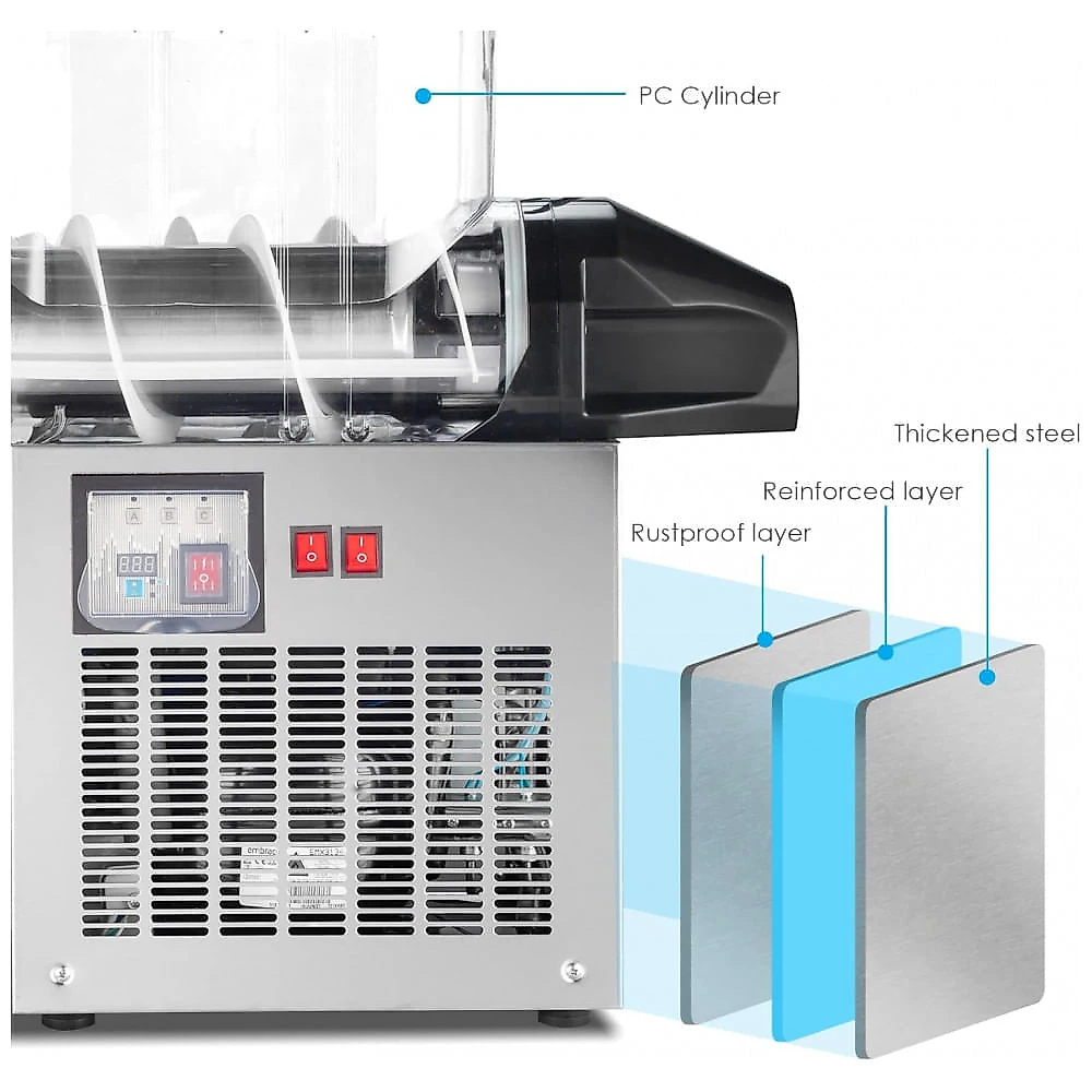 Máquina de Slush Raspadinha ROVSUN 30L Duplo Tanque Margariteira Comercial Inox 110V
