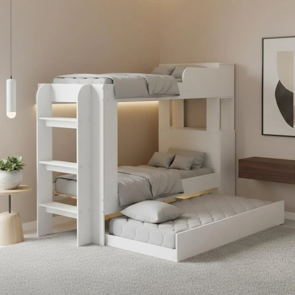 Treliche Solteiro com Baú e 1 Porta CR35549 MDF-MDP Branco Multimóveis