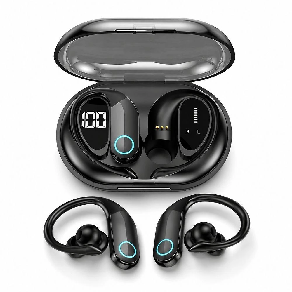 Fone de Ouvido Bluetooth MDM Arc Esportivo com Gancho Auricular Autonomia de 4 Horas Preto