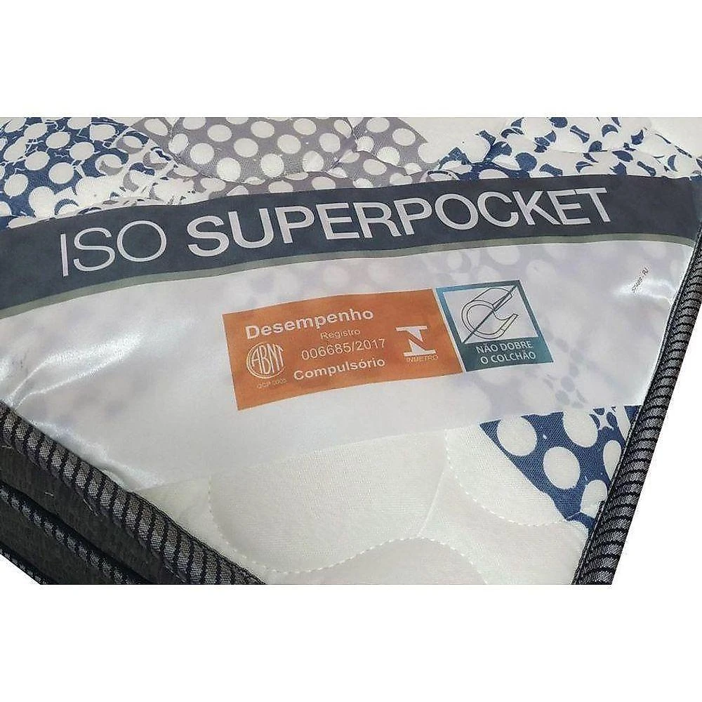 Cama Box Baú Solteiro: Colchão Molas Superpocket Ensacadas Ortobom Iso + Base Crc Courano White (88x188)