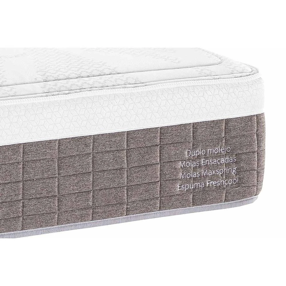 Cama Box com Colchão King Molas Maxspring C1784 Euro Pillow Bege Herval
