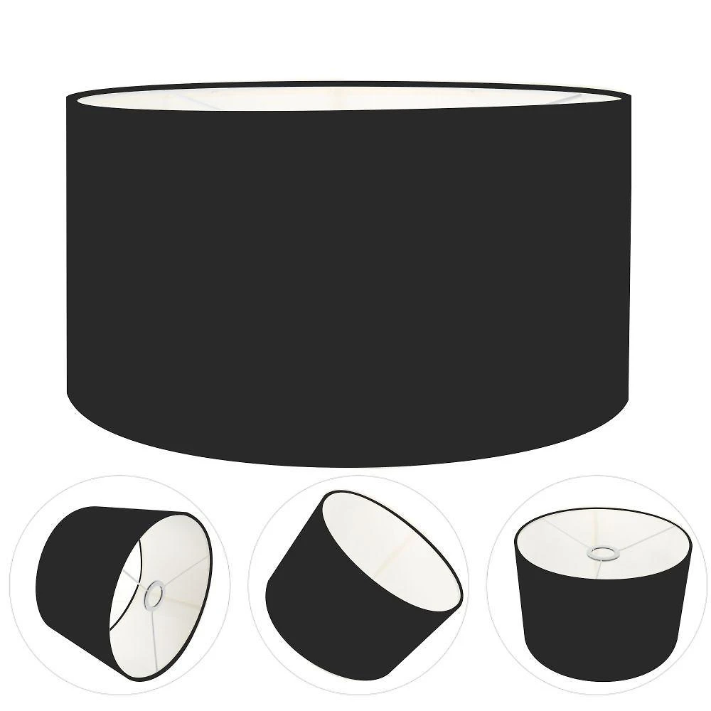 Cúpula para Abajur e Luminária Cilíndrica CP-7025 em Tecido Resistente à Maresia Preto Vivare Brasil
