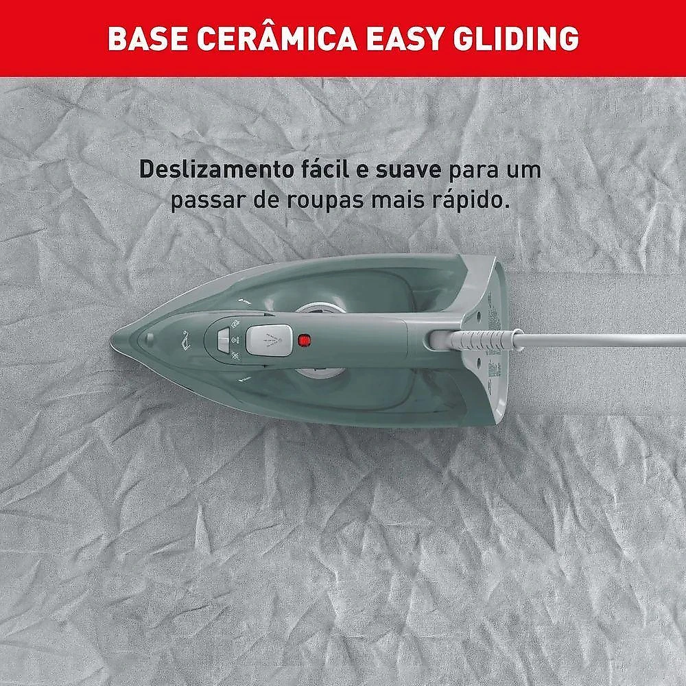 Ferro a Vapor Arno Ecogliss Protect Fecp com Base Cerâmica 110V