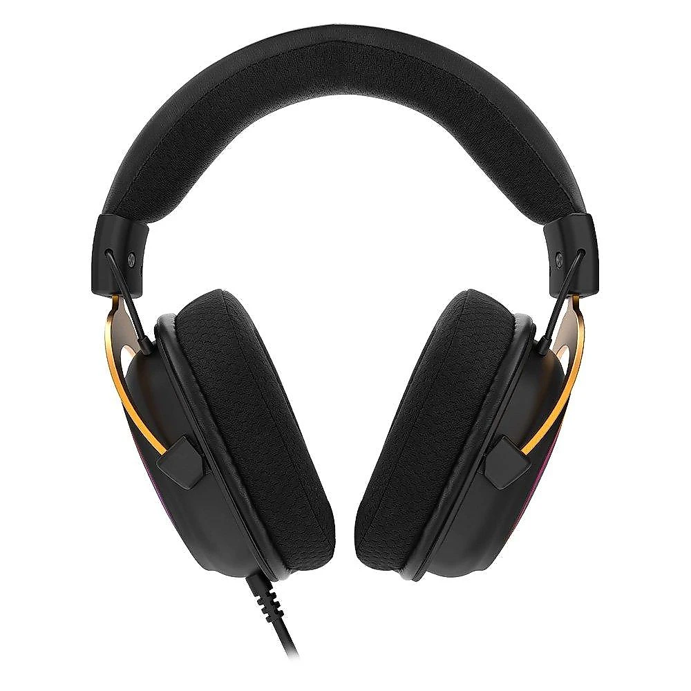 Headset Gamer Redragon Harry Potter Zeus, RGB, Som Surround 7.1, Conexão USB, com Kit de Customização, Preto e Dourado - HP-510 RGB