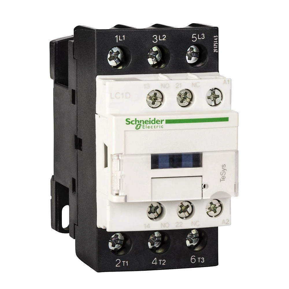Contator Tripolar LC1D09M7 1NA+1NF 220VCA 9A com Contatos Auxiliares Embutidos Cinza Schneider