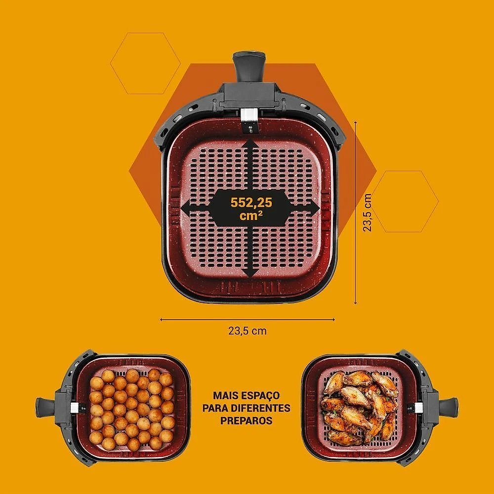 Air Fryer Philco 5,5L Revestimento Redstone 1500W PAF55B 110V