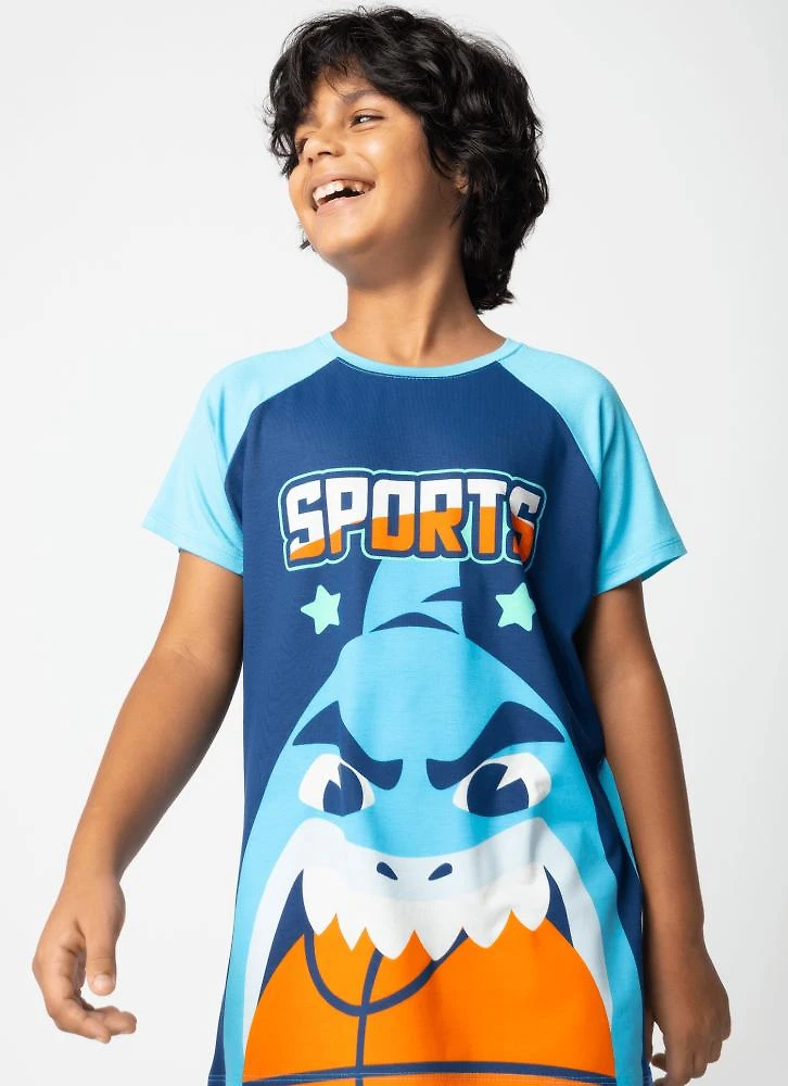 Pijama manga curta viscolycra menino teen tuba futebol