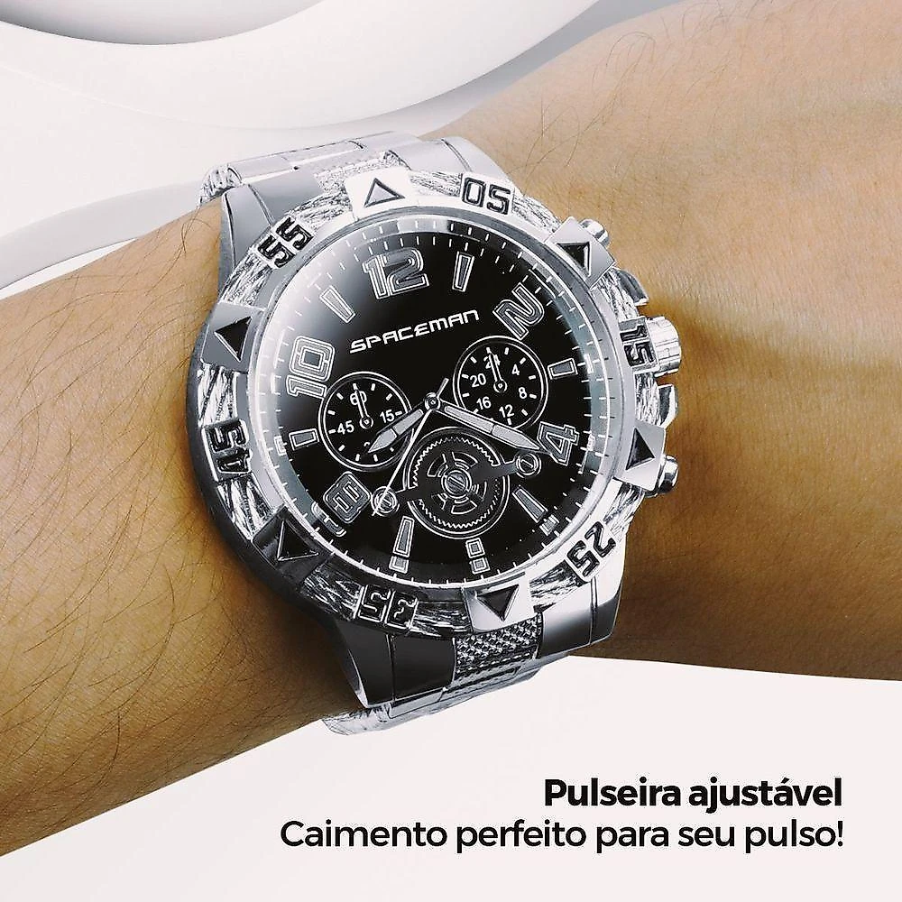 Relogio Masculino Prata + Pulseira Grumet Qualidade Casual Analogico