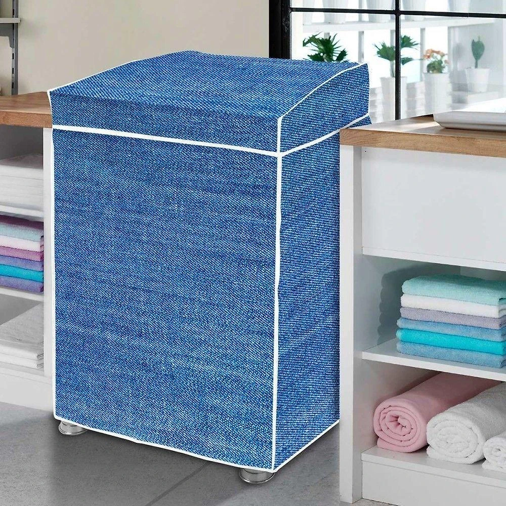 Capa para Máquina de Lavar Vida Pratika Flanelada Jeans m em PVC Laminado Reforçado