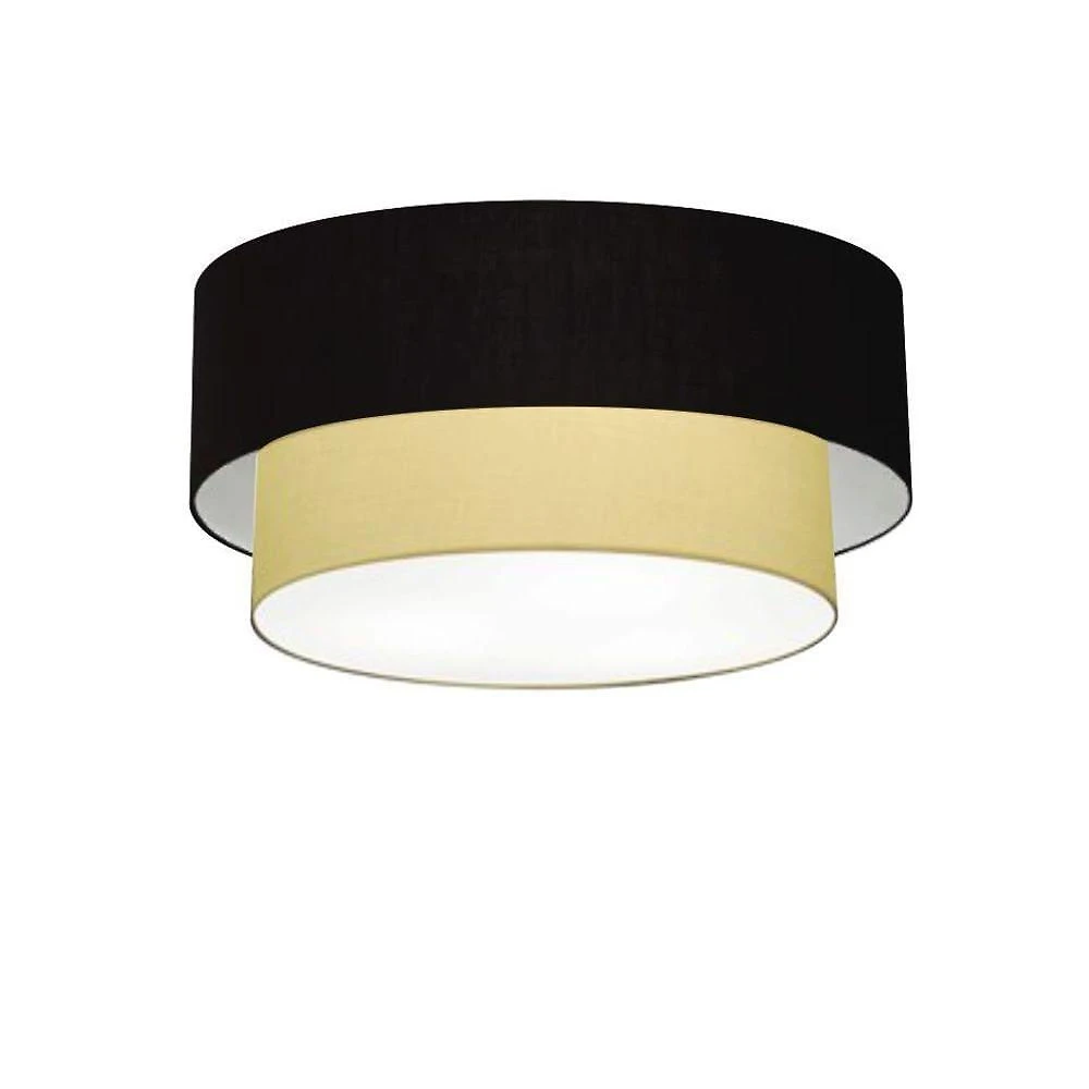 Plafon Para Corredor Cilíndrico Sc-3017 Cúpula Cor Preto Bege