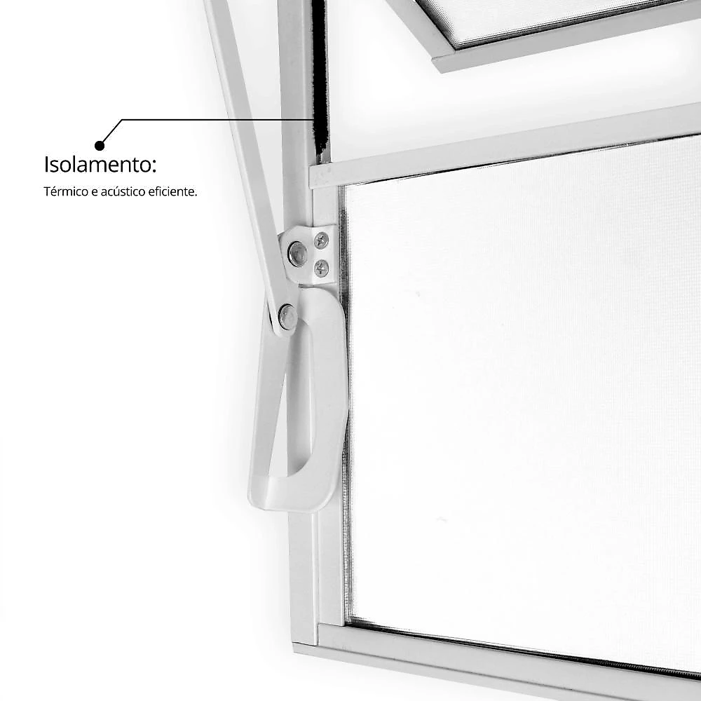 Janela de Alumínio Basculante 40x60cm com 1 Bascula e Vidro Mini Boreal Soft MGM Branco Branco