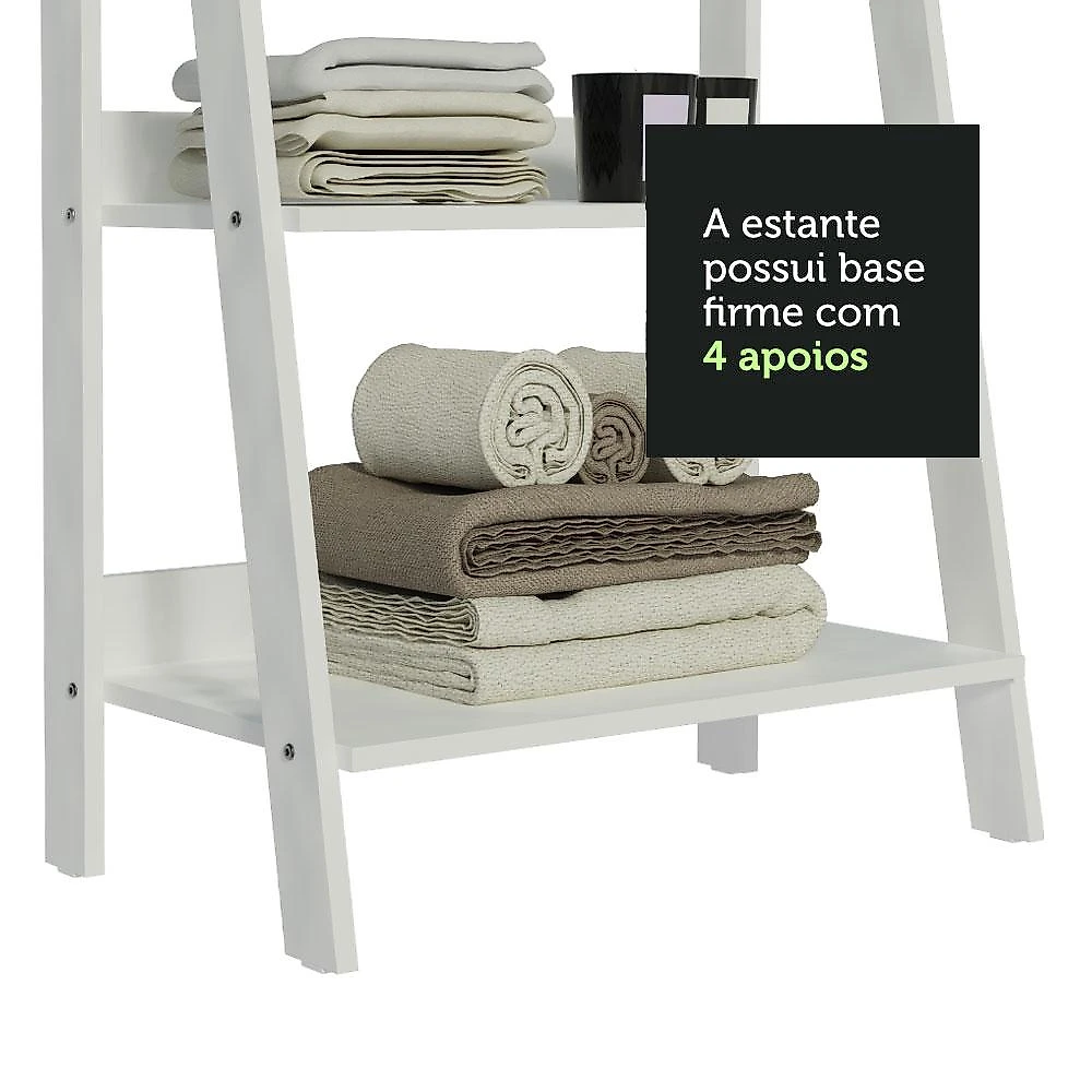 Estante Organizadora Multiuso para Banheiro com 4 Prateleiras Madesa - Branco Branco