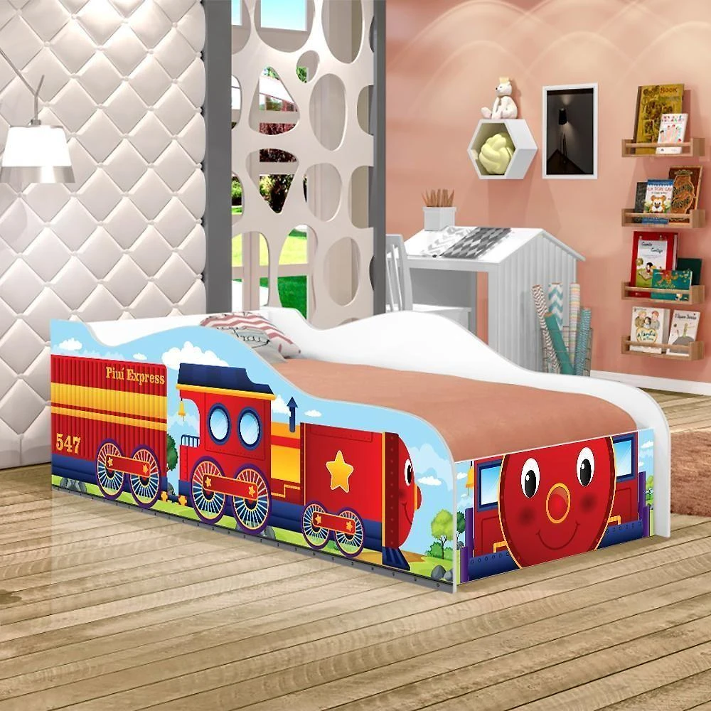 Cama Trenzinho Kids Solteiro Com Colchão