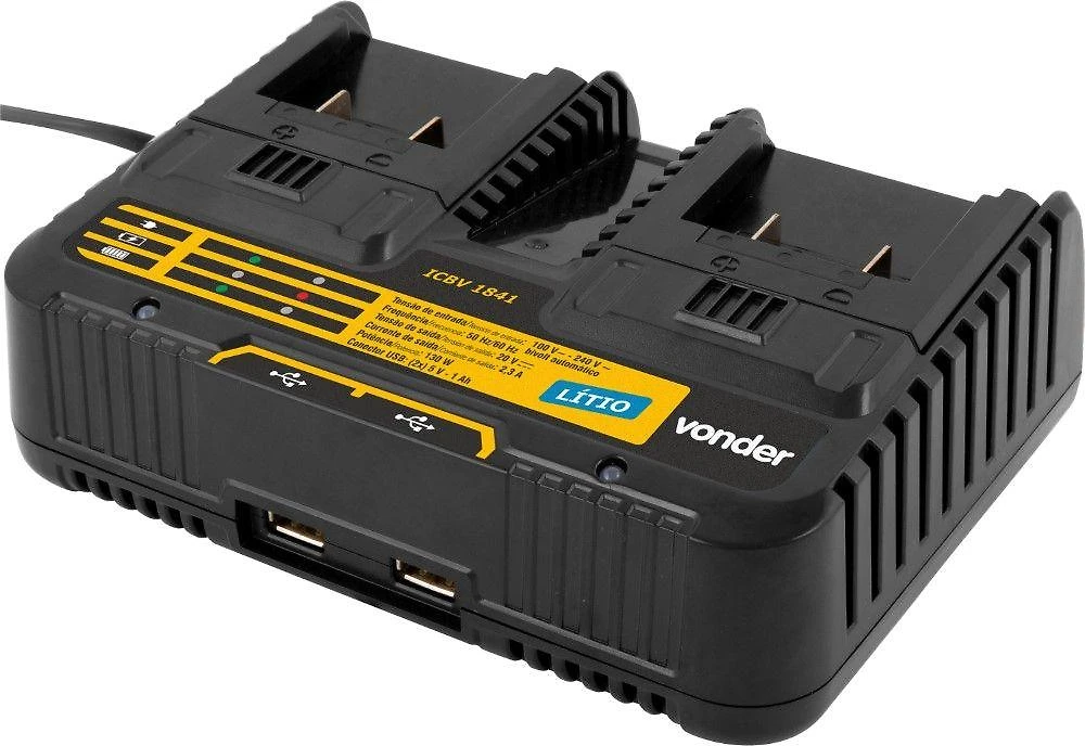 Carregador de bateria duplo 18v carreg. icbv 1841 vonder