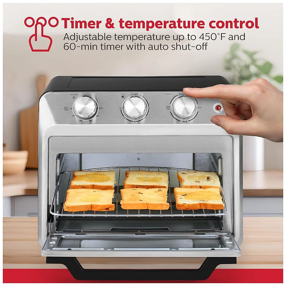 Fritadeira elétrica forno de bancada 20L Holstein Housewares inox 6 fatias 1500W 110V