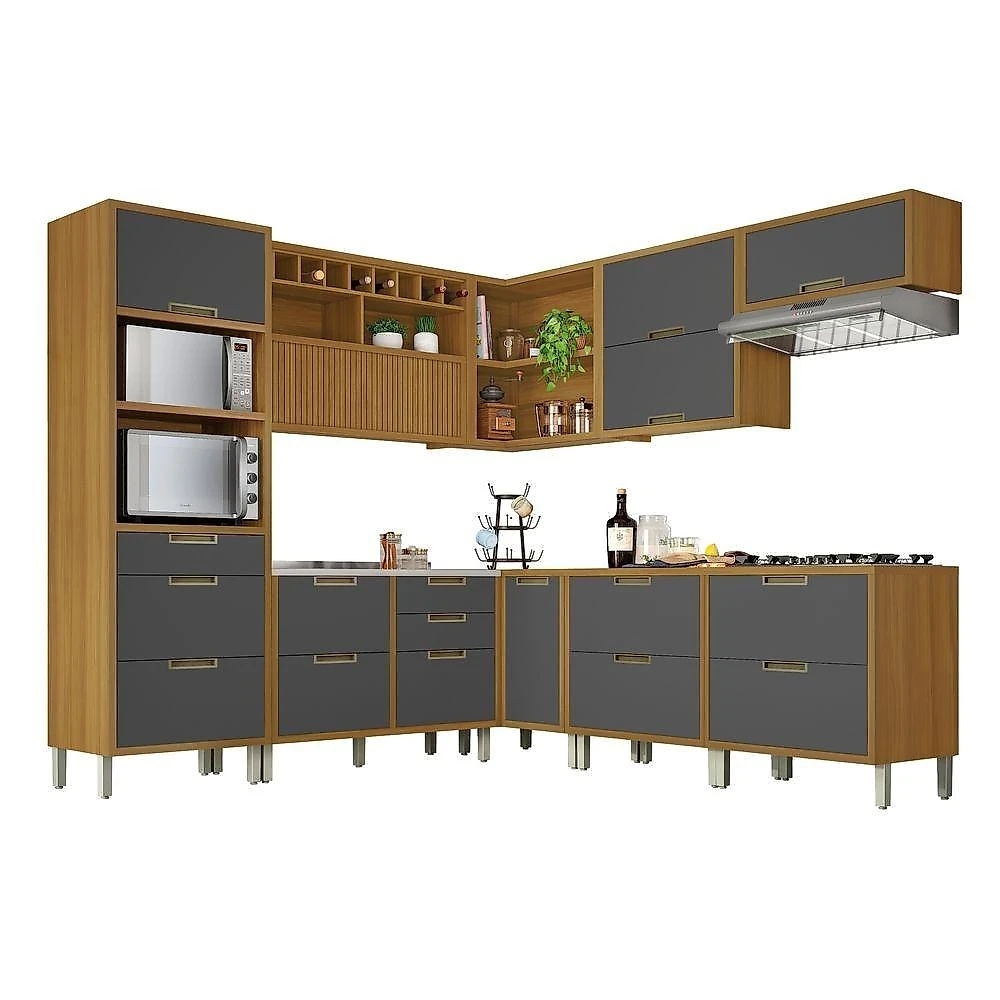Cozinha 9 Peças ângulo Torre Quente 100% Mdf Imperatriz Nesher