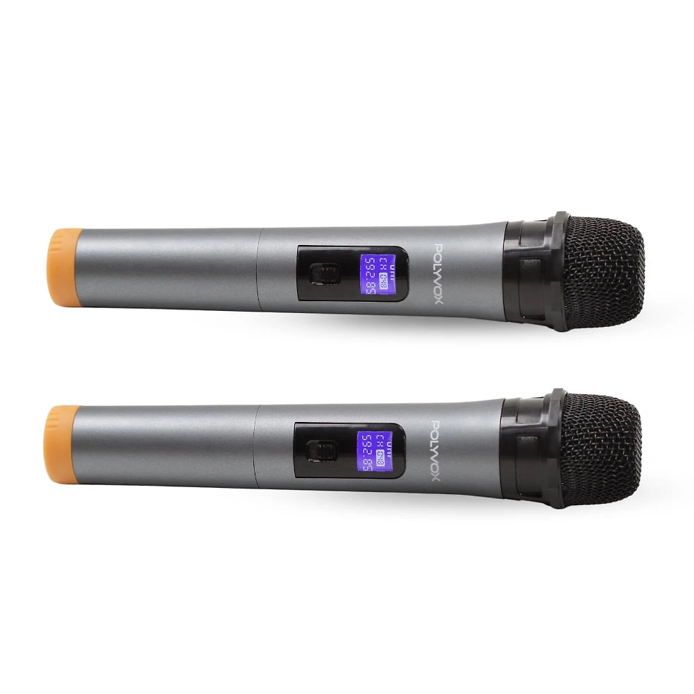 Par de Microfones sem fio Polyvox Preto