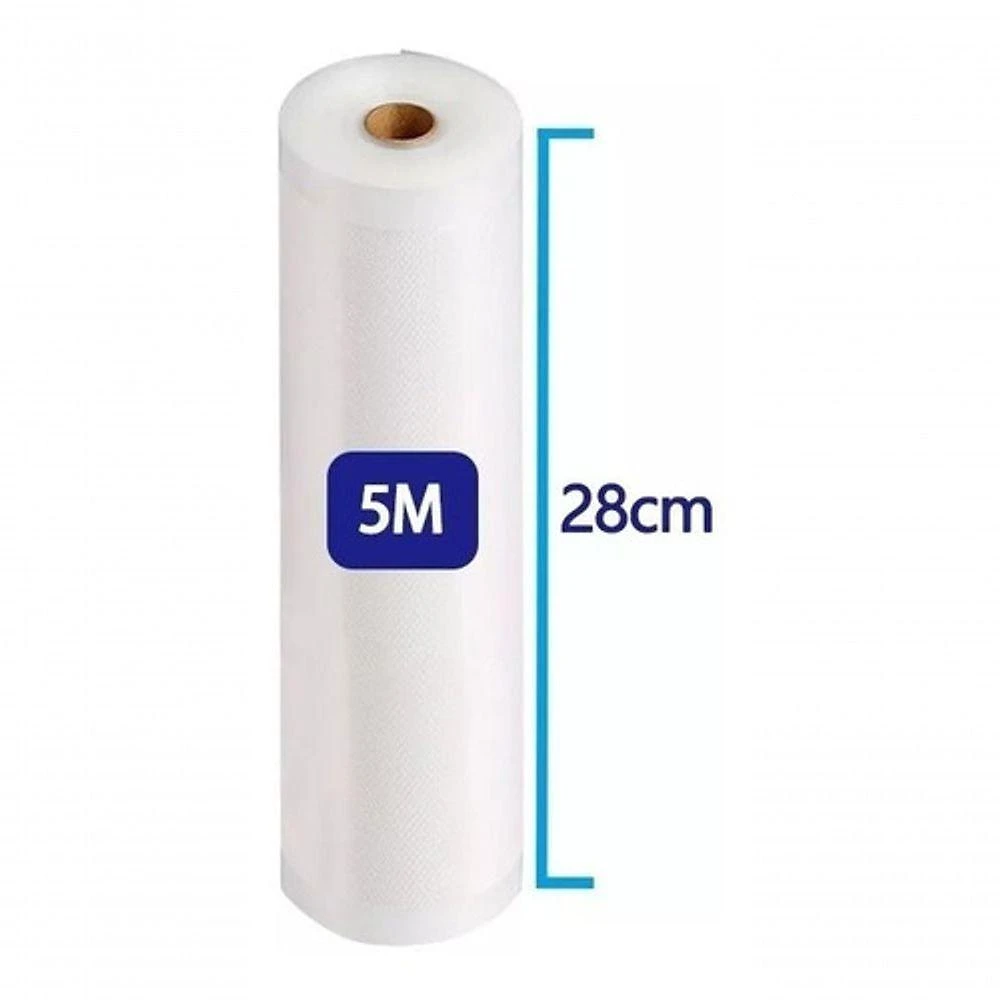 4 Rolos Bobinas De Saco 28Cm X 5M Embalagem Ranhuras
