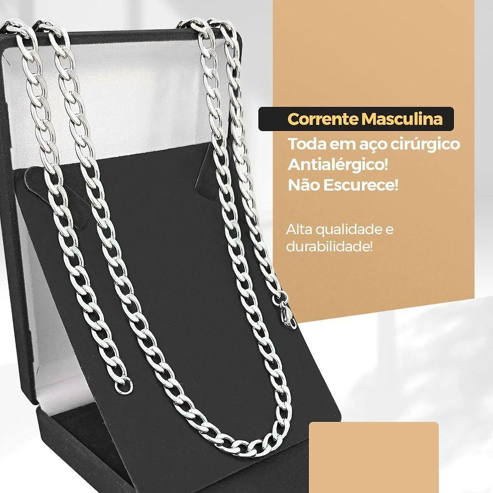 Relogio Aço Inoxidável Prata Masculino Oculos Sol Cordao