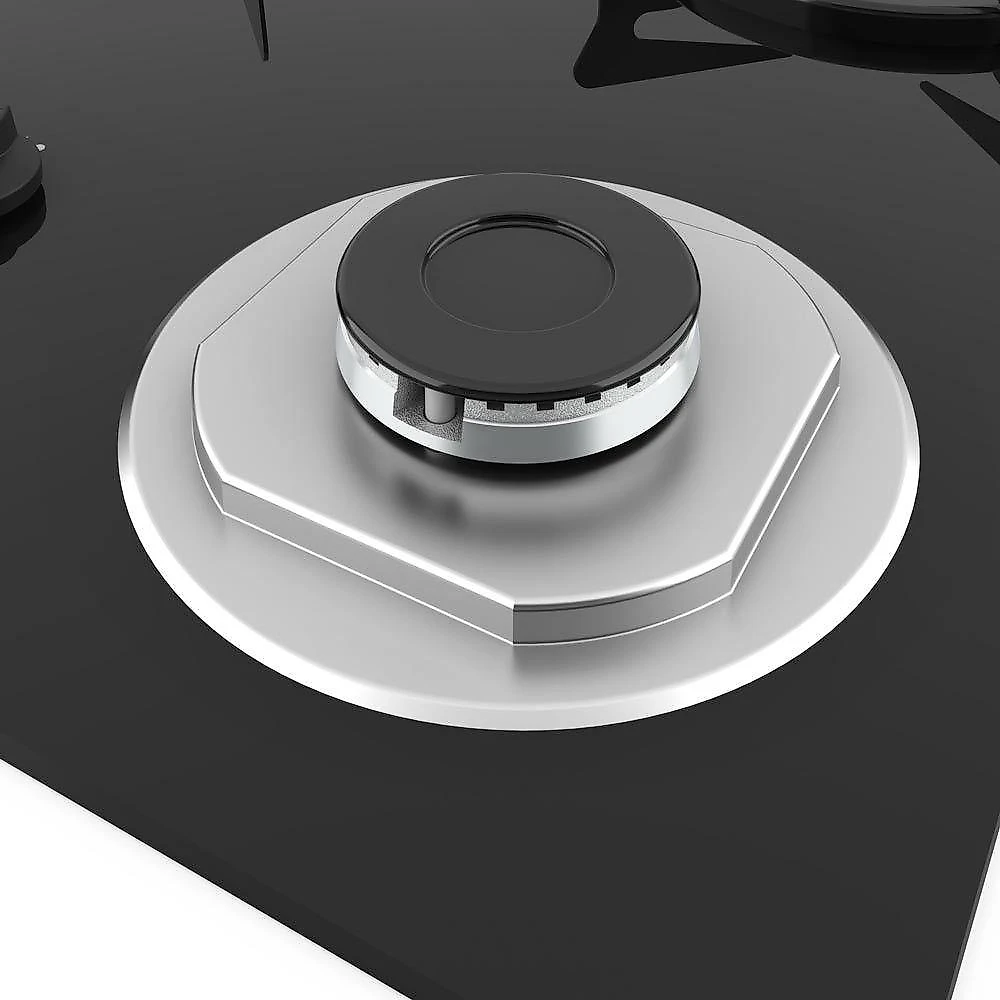 Cooktop Fogatti à Gás Fgt 2b Vidro Preto Flange Inox Preto Bivolt