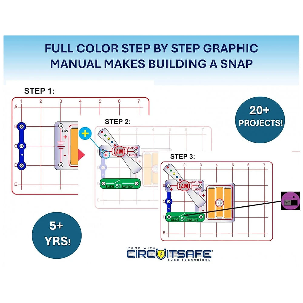 Snap Circuits Beginner – Kit Educacional de Eletrônica para Crianças de 5 a 9 Anos