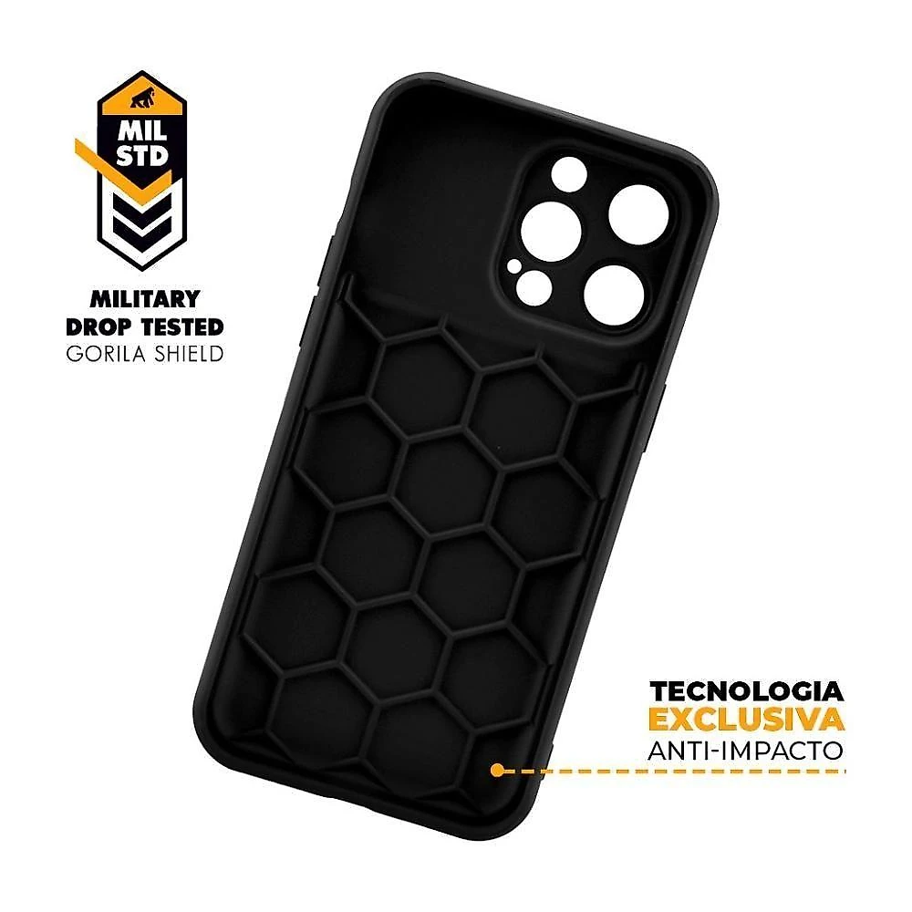 Capa e Película Gshield Symetric para Iphone 15 Pro com Vidro Temperado 10H Preto 1 Unidade