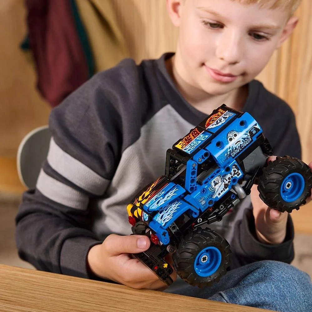 Lego® technic - monster jam™ grave digger™ fogo e gelo azul