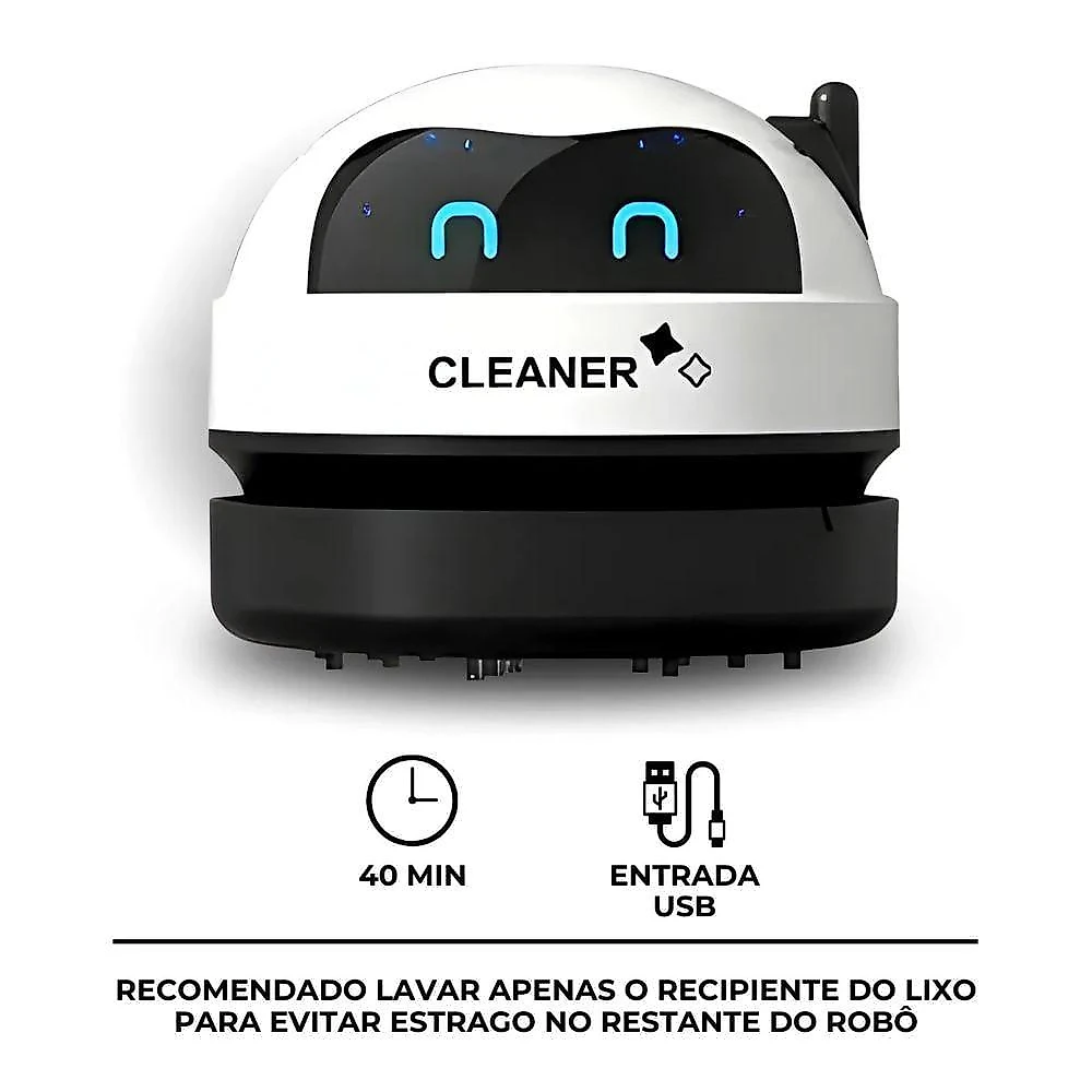 Robô Mini Aspirador Mesa Papa Migalhas Com Coletor Recarregável Usb