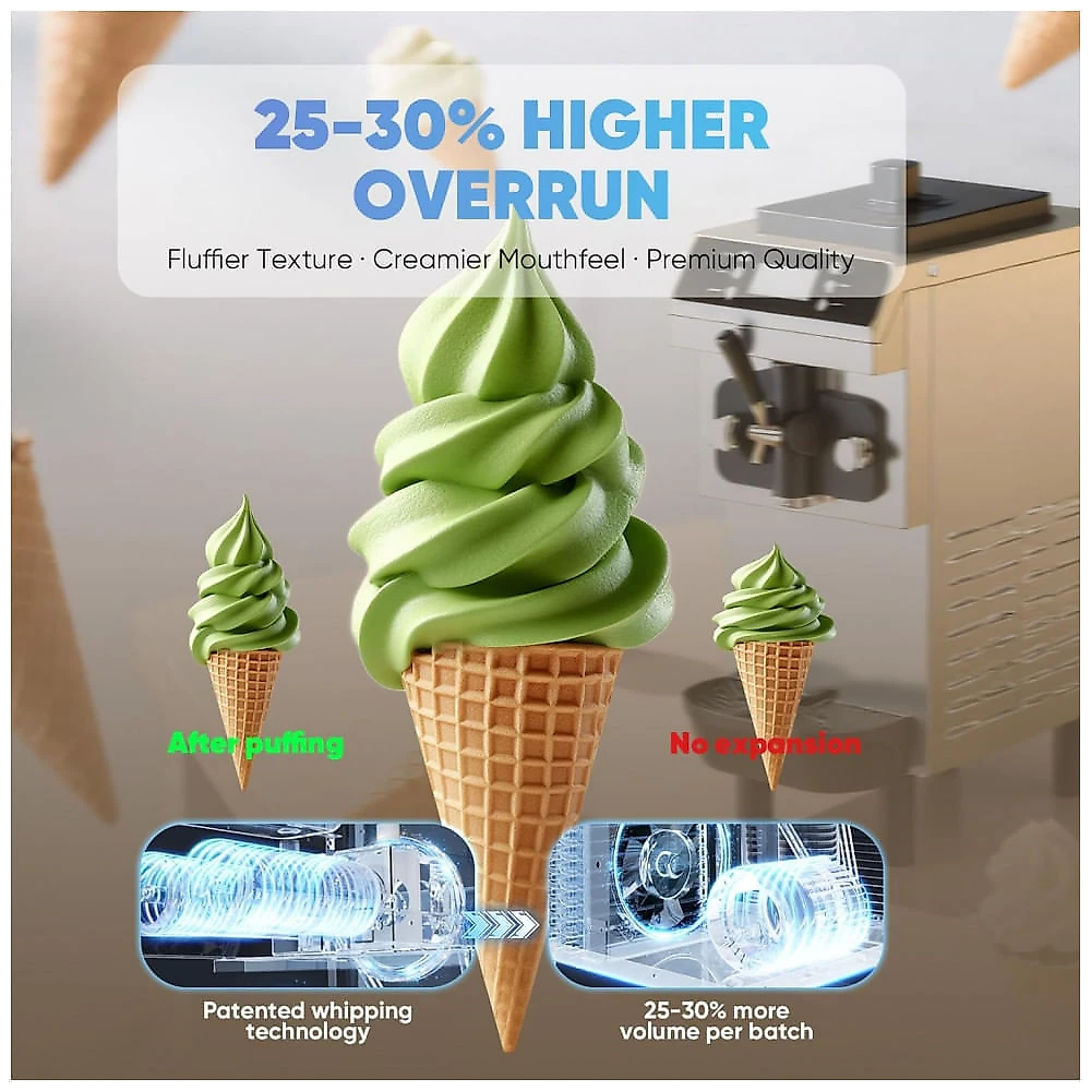Máquina de Sorvete Tipo Italiano Debylux Comercial Prata 3 Sabores 800W Compressor Duplo 4,3L Painel LED Automática