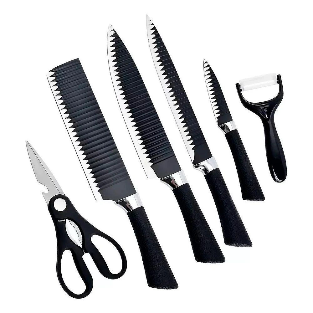 Kit Facas Everrich 6 Peças Antiaderente Inox