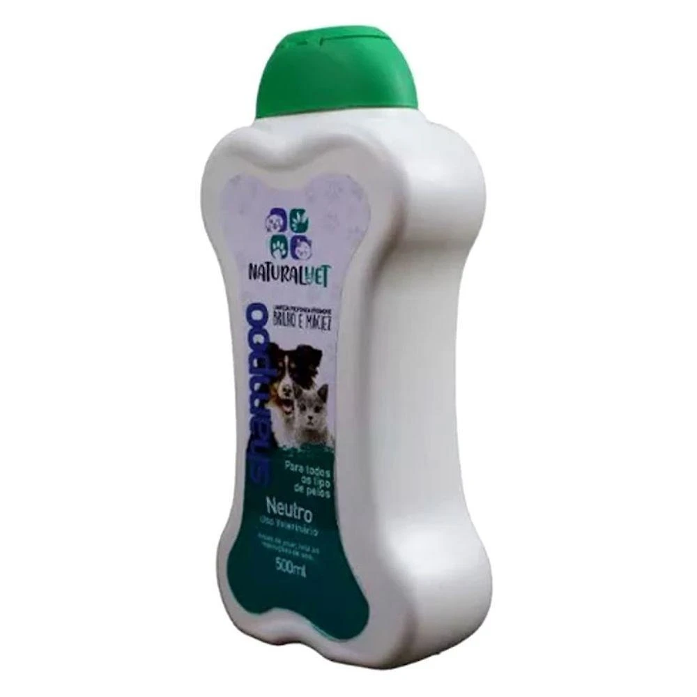 Shampoo Pet Borlen Brasil Naturalvet Neutro Pelos Brilho e Maciez 500ML 1 Unidade