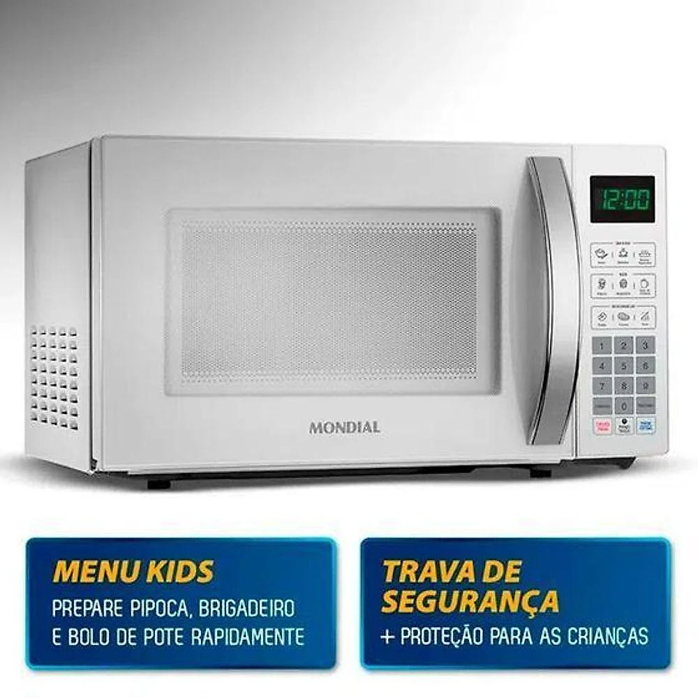 Micro-ondas Bancada Mondial MO-01-21-W 21L 1200W Display Digital Branco 220V