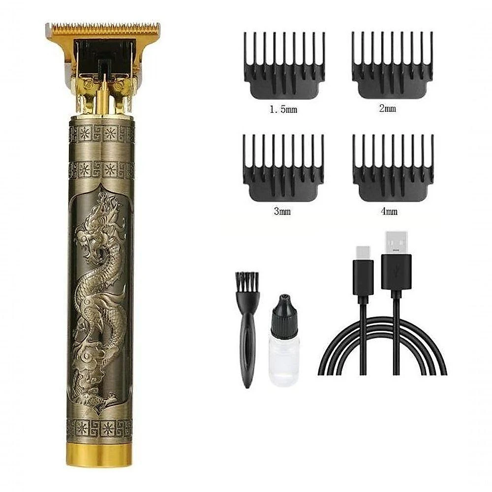 Barbeador Dragão Dourado Profissional - Aparador Usb