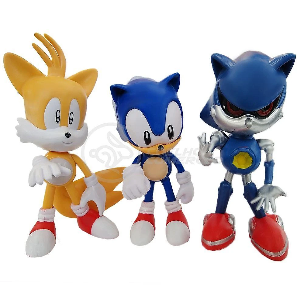 Kit 3 Bonecos Metal, Tails, Sonic 16Cm Videogame 4