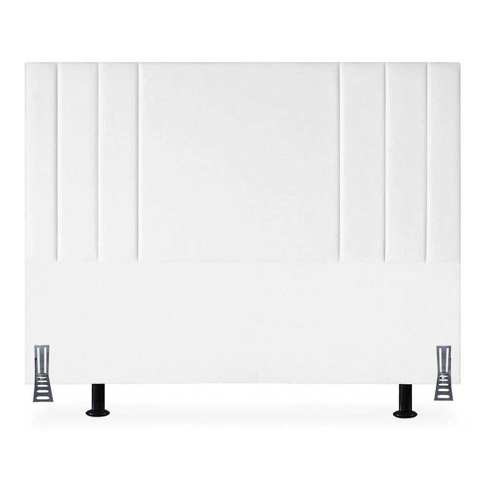 Cabeceira Casal 140 Cm Corino Estofada Cama Box Moderna Frame Branco